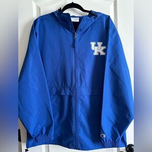 KENTUCKY WILDCATS Champion BLUE RAIN JACKET SIZE L  Full Zip NWOT